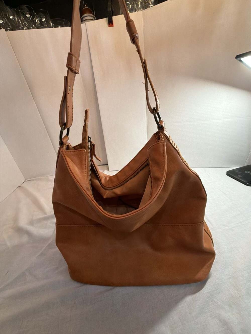 Universal Thread Brown Faux Leather Slouchy Hobo Shoulder Bag